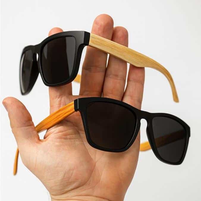 óculos de sol haste clássico em madeira bambu moda retro e proteçao uv400 2 óculos de sol haste clássico em madeira bambu moda retro e proteçao uv400 - Imagem 2